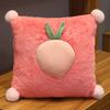 3in1 Fruit Pattern Pillow Blanket Carrot Cactus Pineapple Plush Toy Decoration