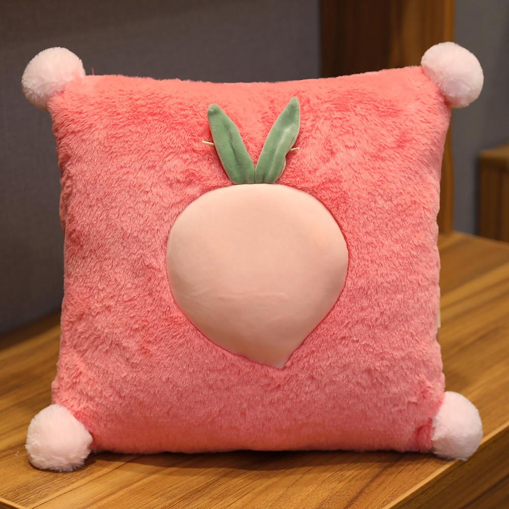 3in1 Fruit Pattern Pillow Blanket Carrot Cactus Pineapple Plush Toy Decoration