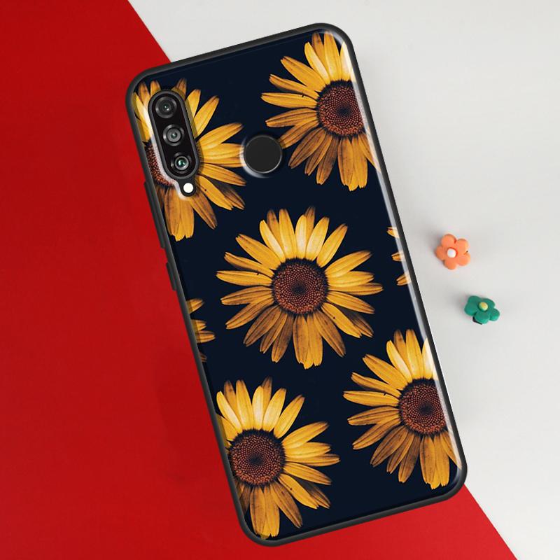 

Чехол с подсолнухом для Huawei P50 Pro P20 P30 P40 Lite P Smart 2019 Nova 9 5T, чехол для Honor 50 8X 9X P Smart Z