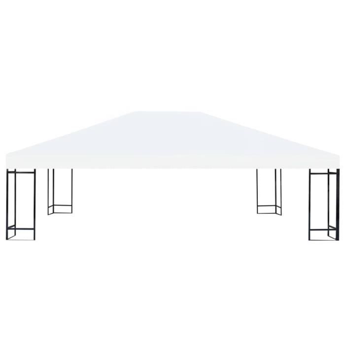 Toile de belvédère - vidaXL - 4x3 m - Blanc crème - 310 g/m² - Protection soleil et pluie légère