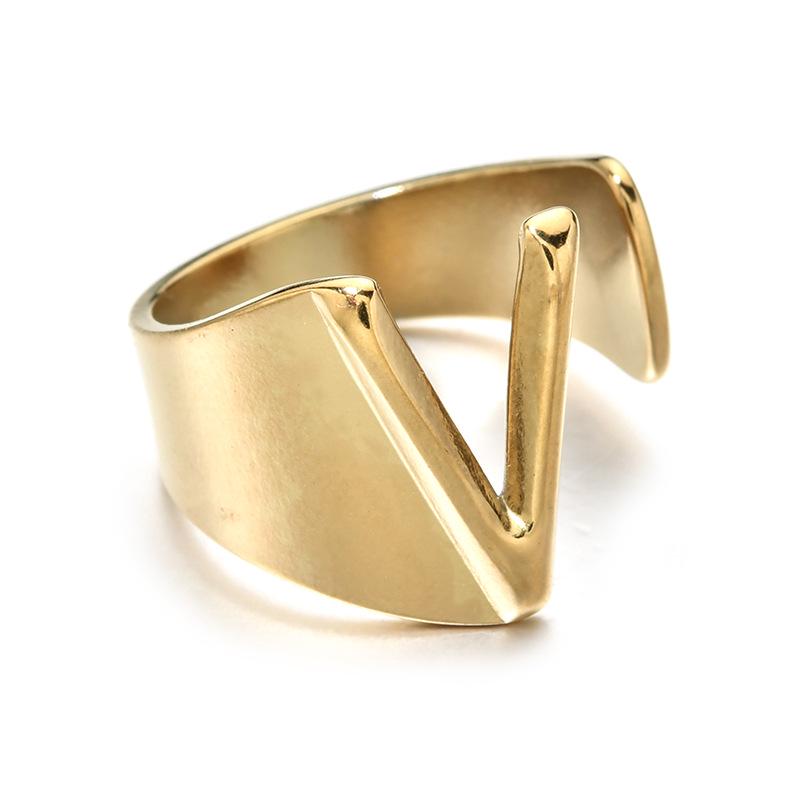 Stainless Steel Retro Letter Ring: European, American, Japanese & Korean Influenced Fashion
