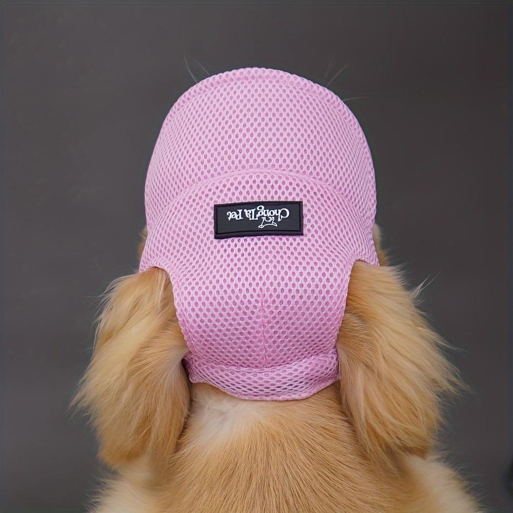 

Breathable Mesh Baseball Cap for Dogs Featuring Ear Holes - a Trendy Light Green Hat Suitable for Golden Retrievers, Corgis L рожевий