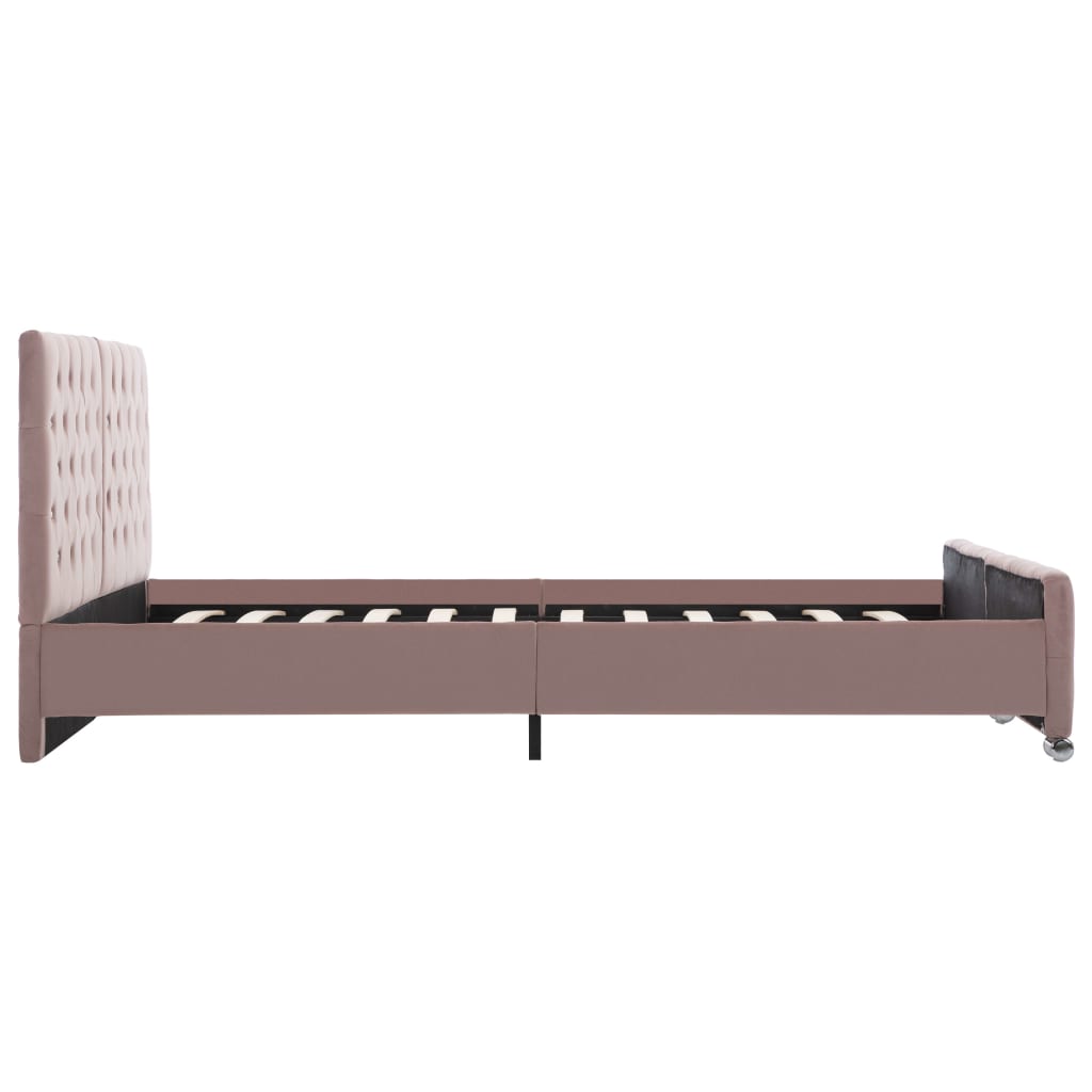 vidaXL Bettgestell Rosa Samt 160x200 cm