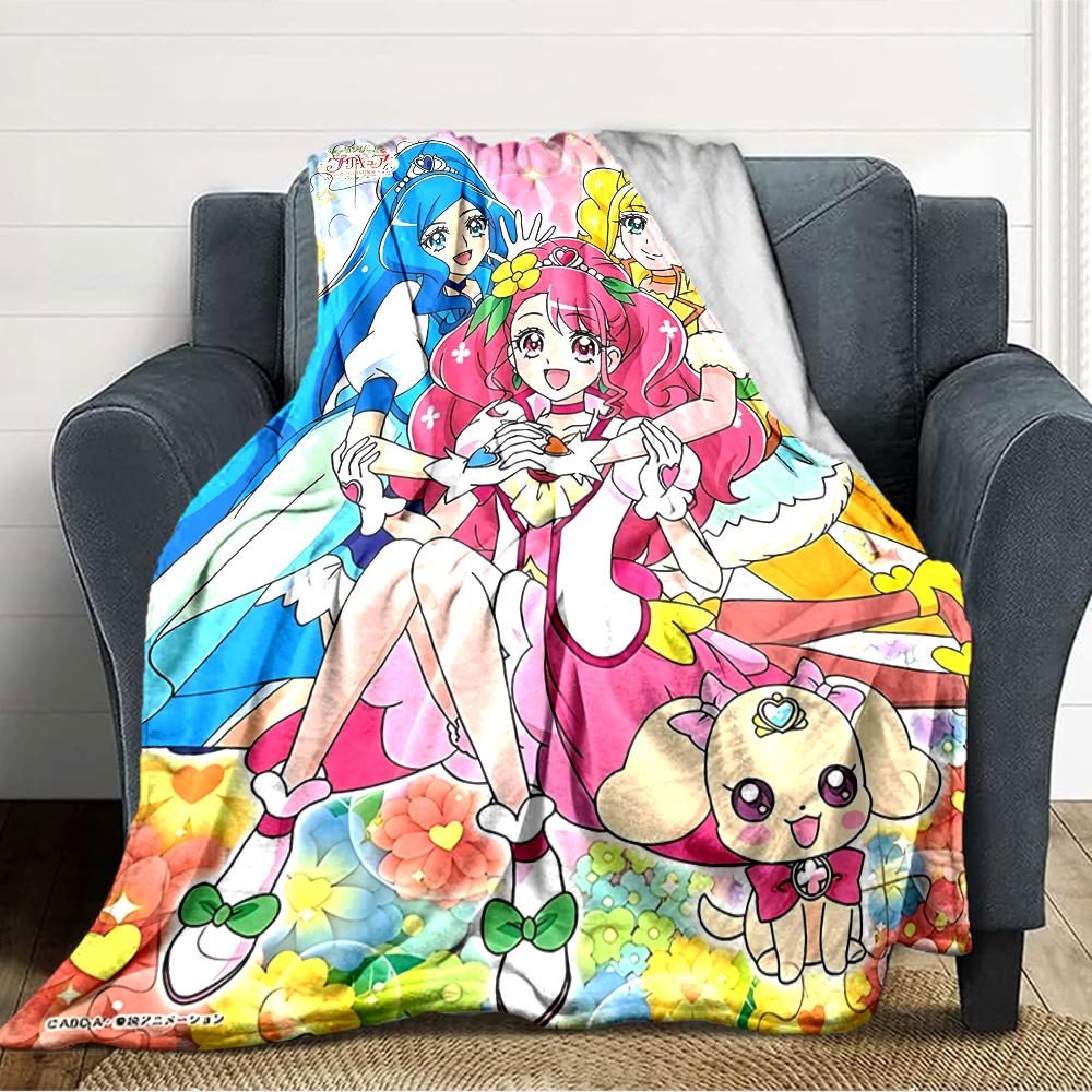 1pc Pretty Cure2 Blanket, Gift, for Men and Women, Soft Blanket, Good for Sofa Bed Couch Travel, Lightweight Flannel Blanket