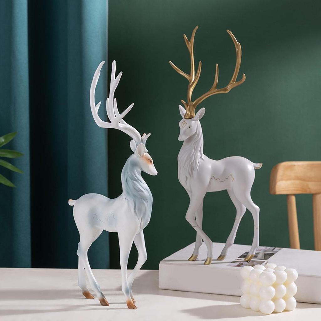 Sculpture Figurine, Deer Statue, Table Ornament for Chimney Cabinet, House Decoration, Gift