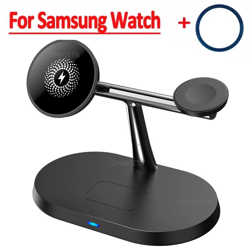 

Сверхбыстрая 30 Вт 3 в 1 Магнитная Беспроводная Зарядная Станция для Samsung Galaxy S25 S24 Watch 7 6 5 4 3 2 Active 1 2 Наушники чёрный