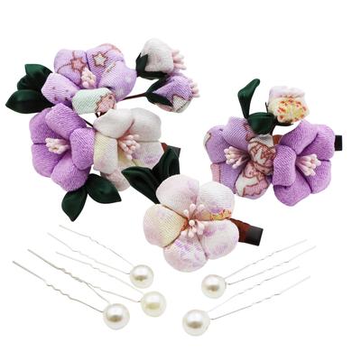 JZOON Hair Ornament Set with Tsumami Zaiku Colors Perfect for and Available In and H2475 3-Piece (5 Available) - Camellia, Pearl, Handmade,