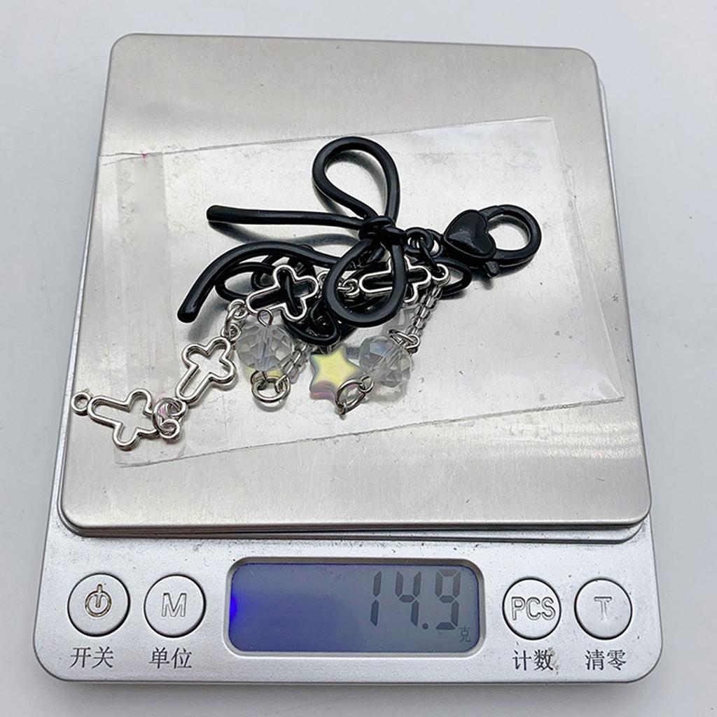 Elegant Jellyfish/Star/Crucifix Bowknot Bag Charm Fashionable Butterfly Knot Keychain Accessory for Women and Girls