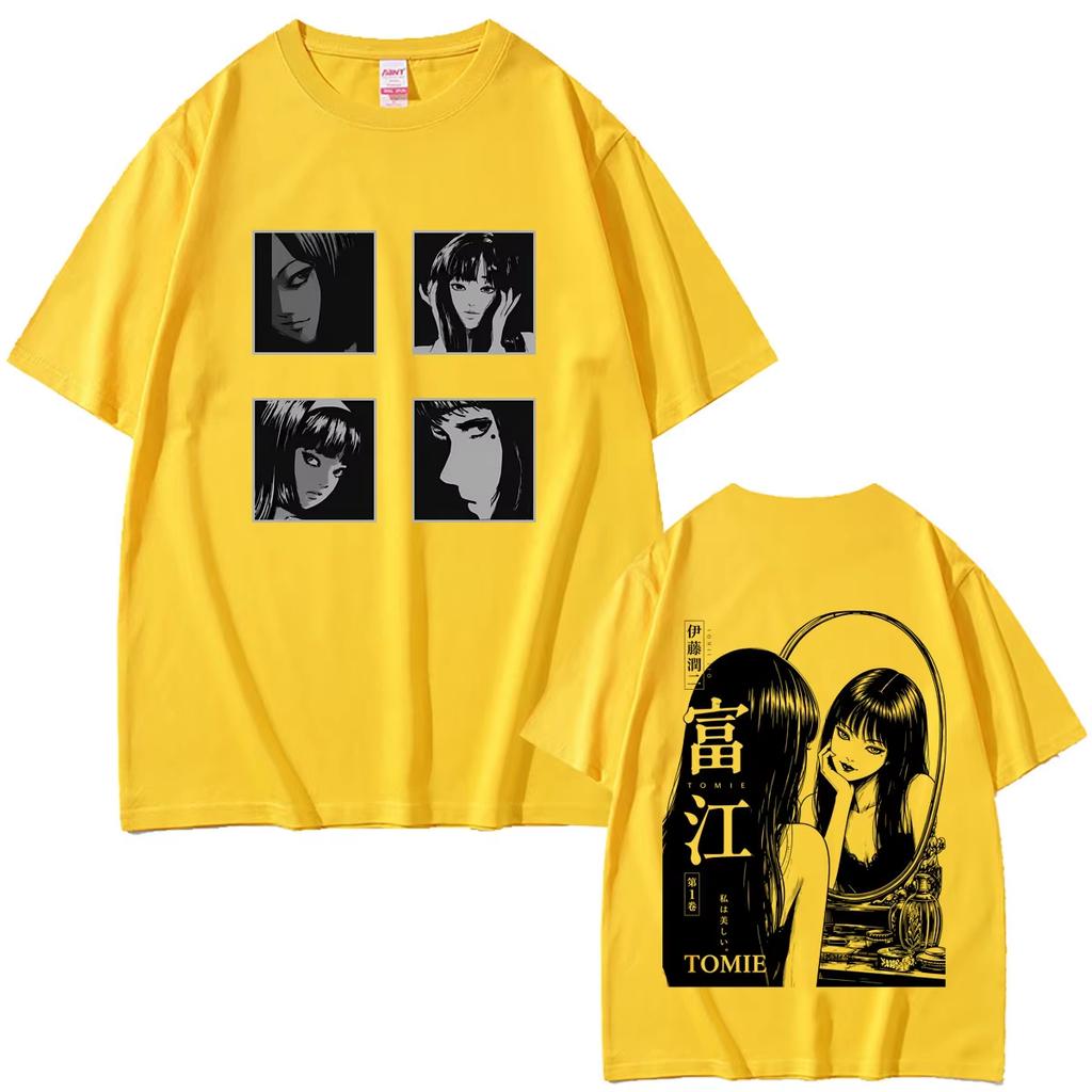 Hot Sale Anime Tomie Junji Ito Manga Horror Gothic T Shirts Men Women Hip Hop Streetwear Oversized T-shirt Breathable and Comfortable Clothes