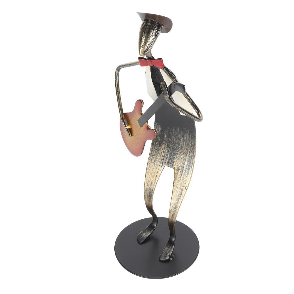 Matte Musician Sculpture Black Iron Figurine Statues Desktop Ornament Living Room