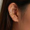 3Pcs/Set Fashion Gold Color Tassel Chain Ear Clip for Women Exquisite Sparkling Zircon Non-Piercing Ear Cuff Y2K Jewelry Gift