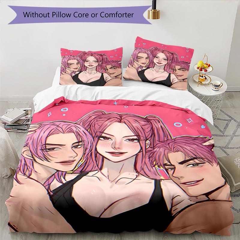 3pcs KPop Demon Hunters MIRA1 Design Cover Set - HD Printed Bedding with 1 Cover and 2 Pillowcases - Perfect for Home and Dorm Decor