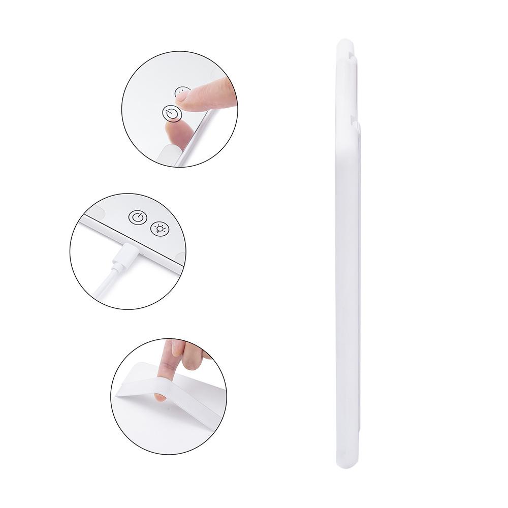 Car Sun Visor LED Makeup Mirror with Three-Color Dimming & Magnification