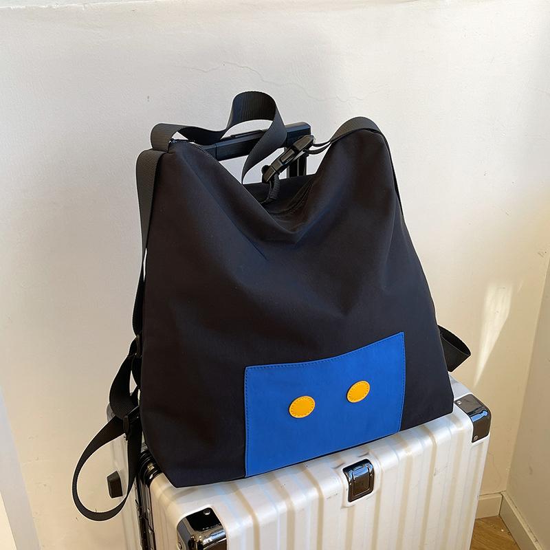 

Large capacity bag Women s leisure commuting couple cloth bag Men s shoulder bag Canvas bag College student class messenger bag