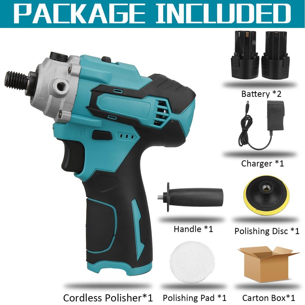 12V Portable Cordless Electric Car Polisher Machine Car Polishing Cleaner Adjustable 5 Speed Rechargeable