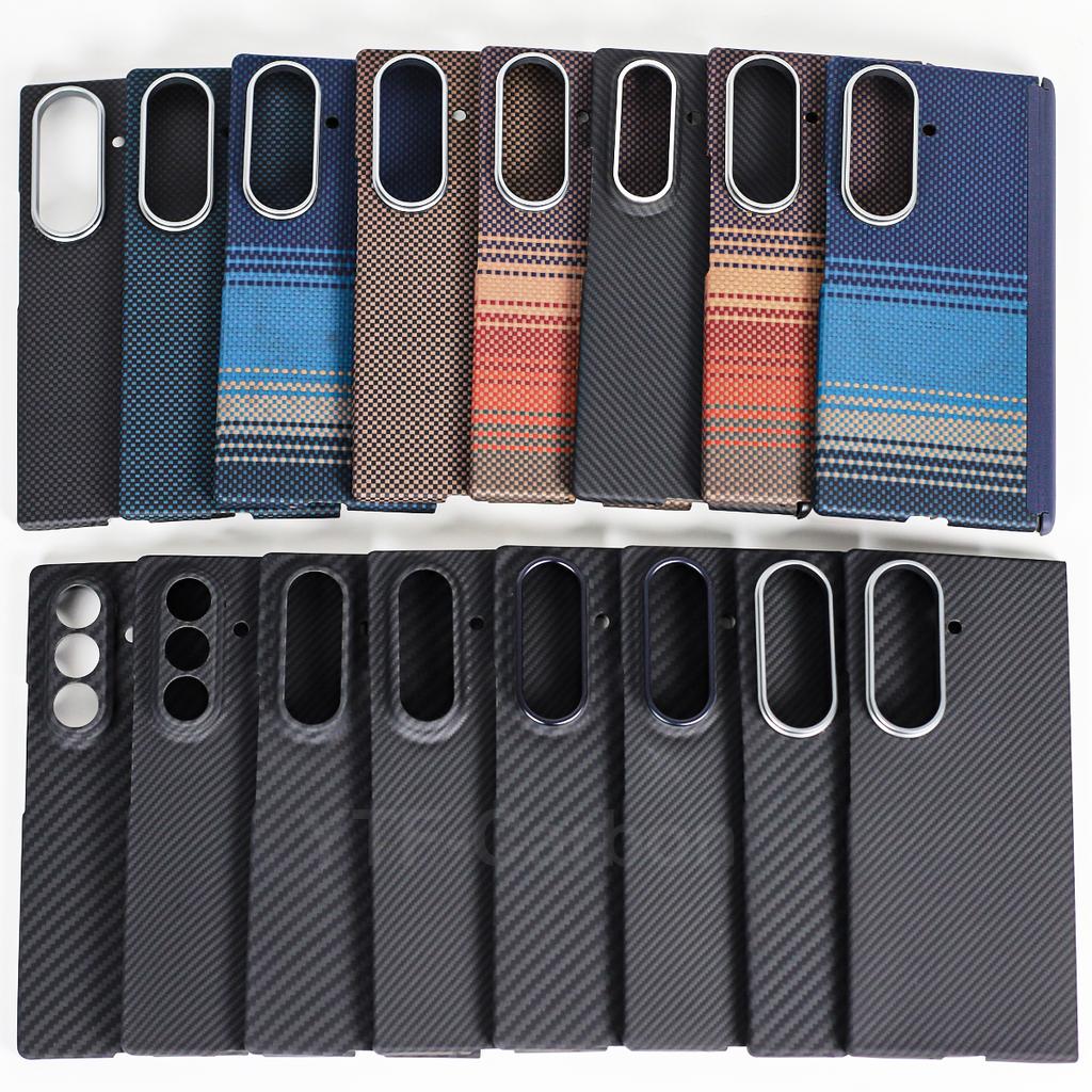 YTF dla Samsung Galaxy Z Fold 7 Etui z włókna węglowego aramidowego Pokrowiec Kevlar Ultra-cienki Fold6 Lekkie Etui ochronne Etui W26