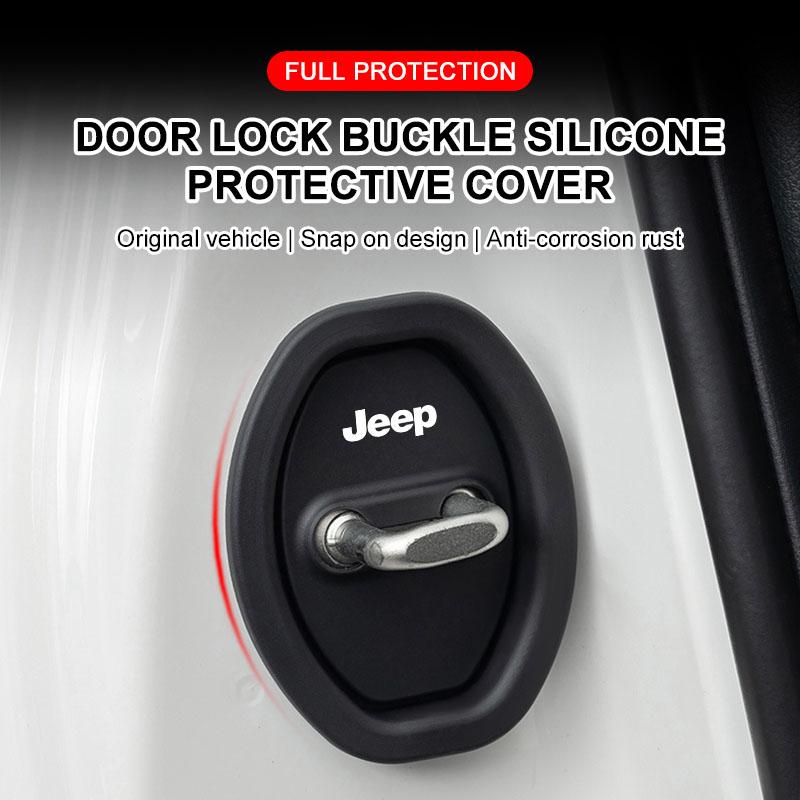 4Pcs Car Door Stopper Cover Door Lock Protective Covers For Jeep Renegade Wrangler JK Grand Cherokee WJ XJ Willys Compass Command