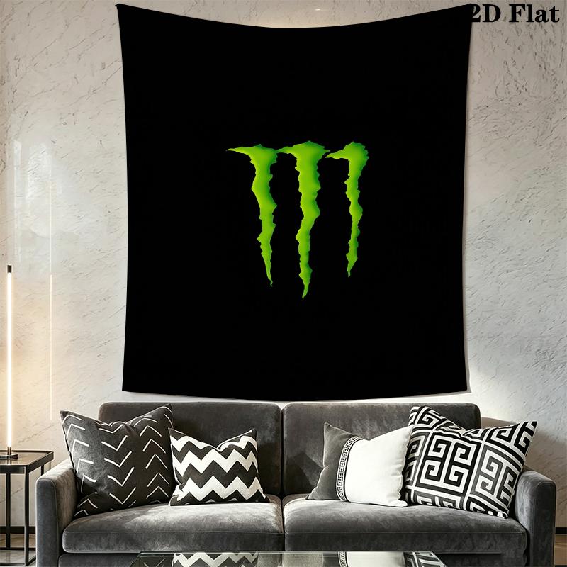 Monster Energy Wall Tapestry Aesthetic Wall Hanging Printed Fabric Blanket Decorative Tapestries for Bedroom Living Room Home Decor