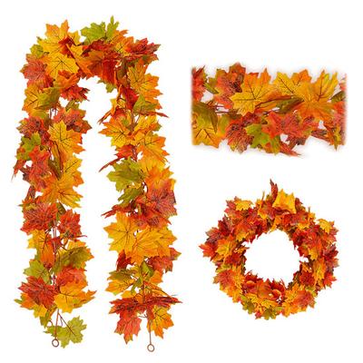 1/2Pcs 175/200CM Fall Maple Leaf Garland Indoor Outdoor Hanging Artificial Leaves Plants