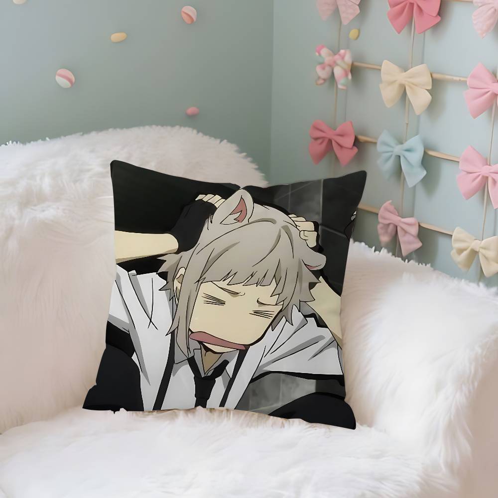 Anime BBungo StrayDogsS Cute Case Plush Fabric Soft Pillowcase Double Sided Print Cushion Cover Household Gifts