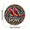 1PC Red High Heels Shiny Iron Wall Art Home Quote Sign Women Gift Garden Decor