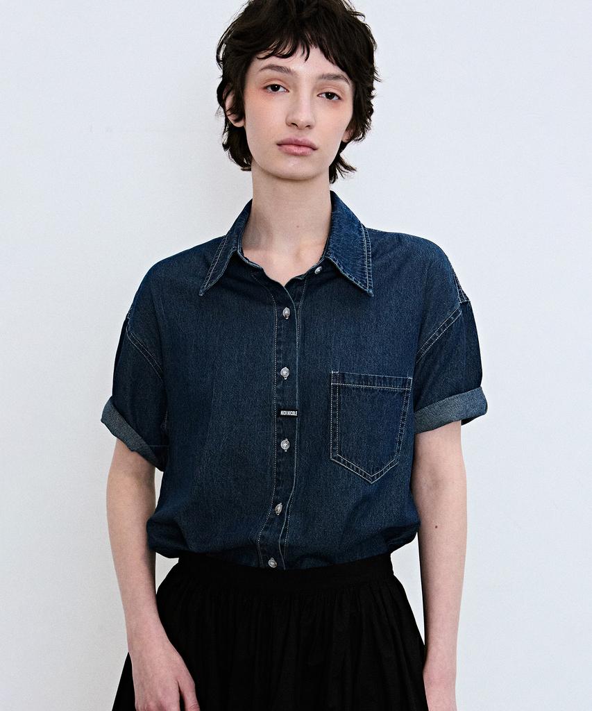 Nigaennikol Minimal Classic Half Denim Shirts_2 Color