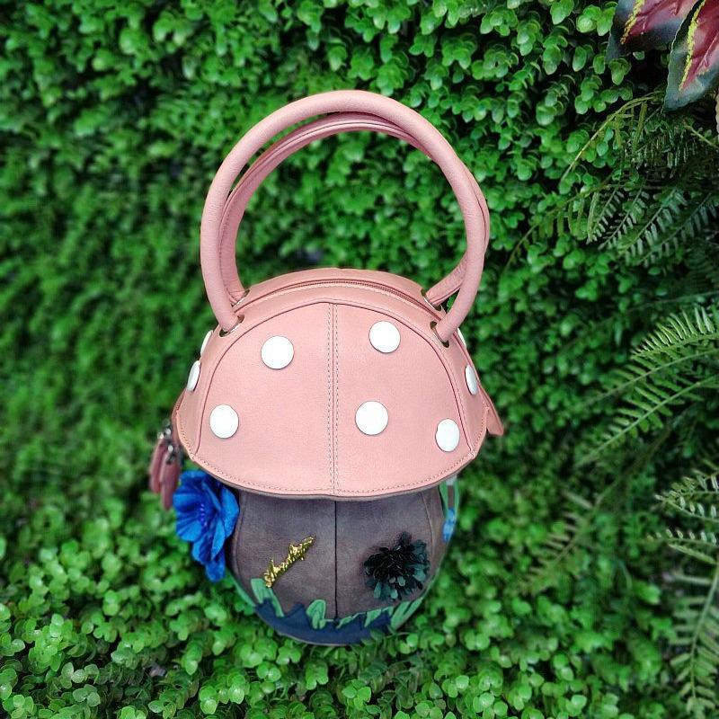 2025 Cute Candy Color Women's Handbag - Japanese-Inspired Casual Mushroom Design