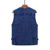 Spring and Autumn New Men's Denim Vest Multi-Pocket Work Clothes Versatile Casual Tops