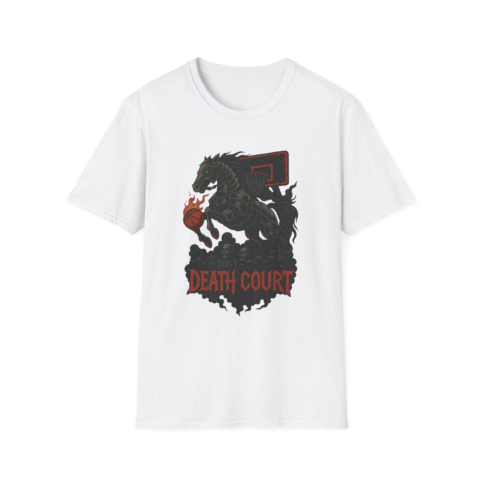 Unisex Softstyle T-Shirt Mens Womens Tees Top Gothic Armored Horse Basketball Fantasy Skeleton Court L