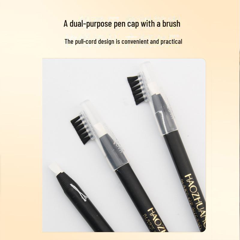 Waterproof White Eyebrow Pencil with Embroidery Positioning, Frame Setting, Non-Fading, and Smudge-Free White Eyeliner.