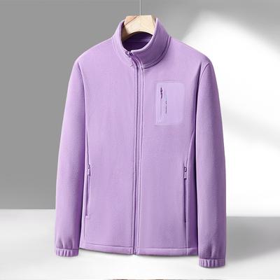 New Fleece Coat for Couples, Thickened and Warm, Spring, Autumn and Winter Stand-up Collar Cardigan, Outdoor Polar Fleece Jacket