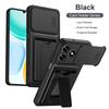 Etui na telefon z przesuwaną osłoną aparatu i uchwytem na karty, niewidoczny stojak dla Honor Magic 600 Lite X60d X70 X9d 7 X9c X8b X8c X6c X5c Plus