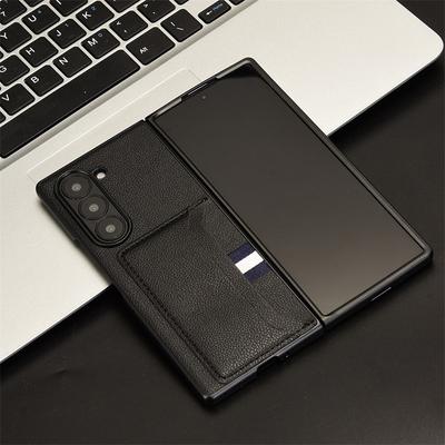 For Samusng Galaxy Z Fold 6 Case Insert Card Soft Leather Scratch-resistant Phone Case For Galaxy Z Fold 5 4 3 5G Fold Cover