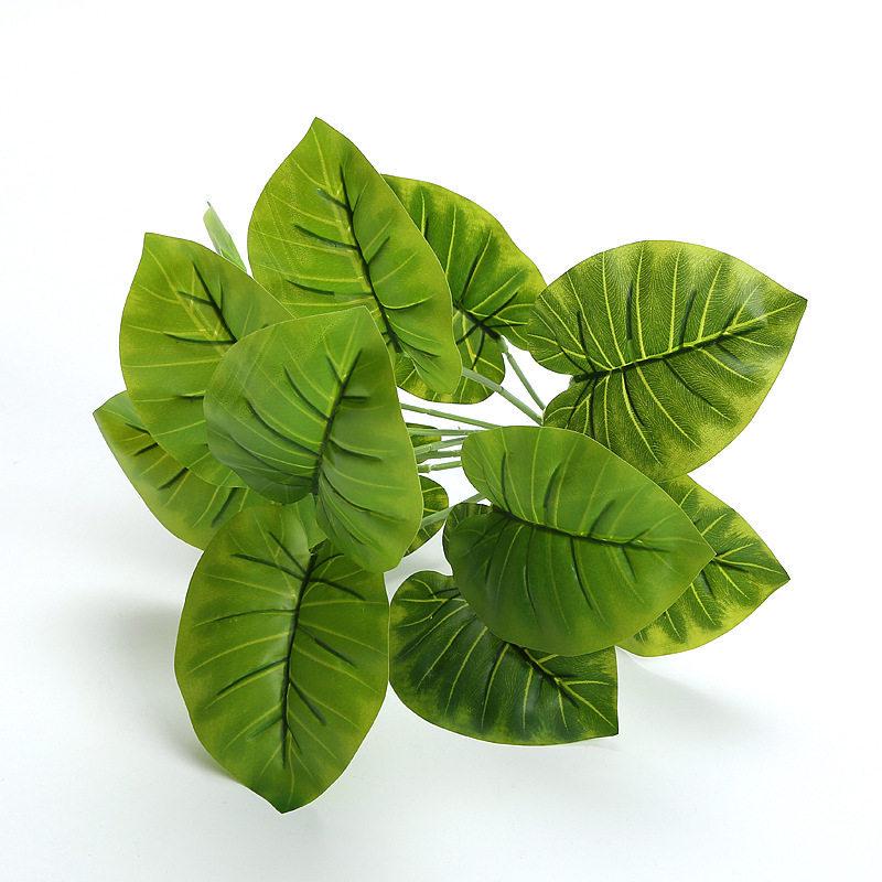 Artificial Pothos & Monstera Leaves Wall Decor for Living Room - Small Potted Greenery Arrangement