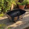 Wood Barrel Planter with Resin Liner Farmhouse Plant Pot Decorative for Patio
