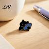 Alloy Badge Pin Holding Fish Cartoon Cat Brooch Enamel Kitten Pin Scarves Decorative Animal Clothing Accessories for Backpacks Hats Jackets Brooch