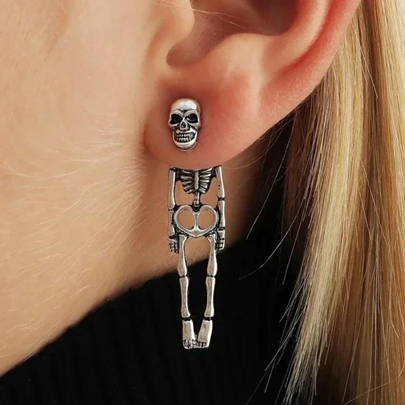 New Halloween Skull Skeleton Drop Earrings for Women Fashion Punk Charm Ghost Spider Web Dangle Earrings Jewelry Gift