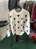 Women's Heart Shape Jacquard Knit Sweater - European & Korean Style, Loose Fit for Autumn/Winter
