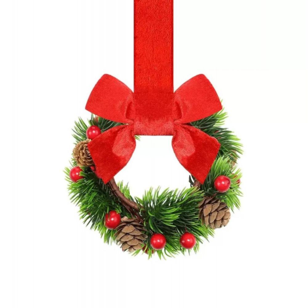 Durable Polyester Cabinet Ribbon Garland Realistic Berries Holiday Bow Ornament  Fireplace Mantel
