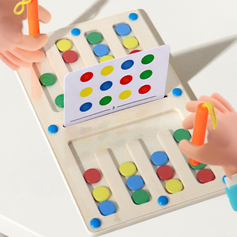 Four Color Walking Game Chess Single&Double Maze Battle Game Logical Thinking Training Montessori Early Education Puzzle Toys