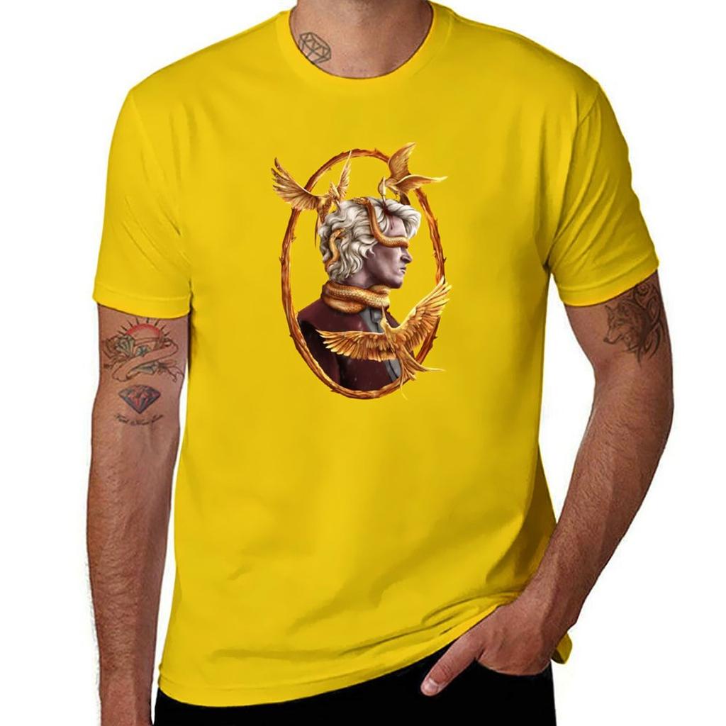 Coriolanus Snow I Can Fix Him Hunger Games Tshirt Vintage Clothes Summer Tops Black T Shirts for Men