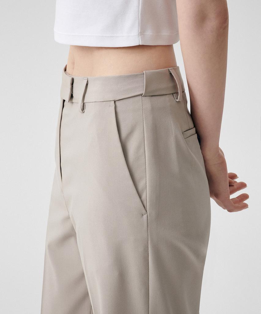 MUSINSA STANDARD WOMAN [Cooltandard] Women'S Straight Hidden Banding Slacks [Light Beige]