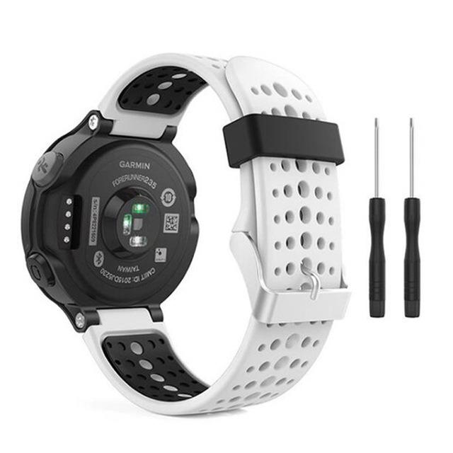 Compatible Silicone Wristband for Garmin Forerunner 235/620/735XT - Two-Color Round Hole Design.