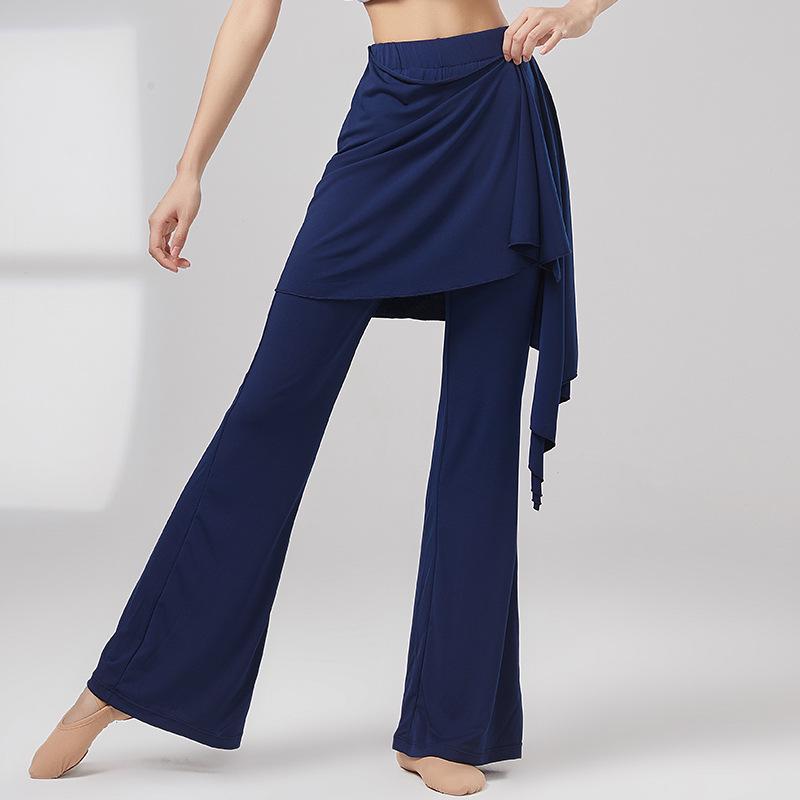 Women's Classical Dance Skirt Pants with Bell Bottoms and Drape Design
