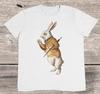 The White Rabbit T Shirt - Wonderland - Retro White Rabbit - %100 Premium Cotton Unisex T-Shirt