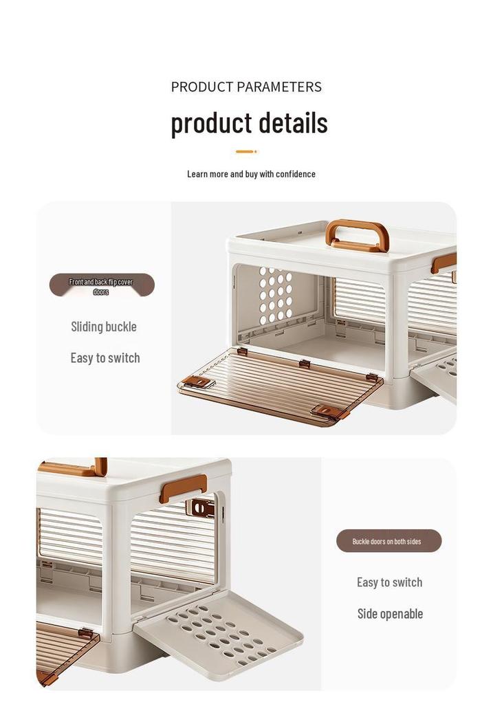 Portable Eco-friendly Pet Carrier: Breathable, Collapsible Handheld Bag for Cats & Small Dogs with Multiple Doors