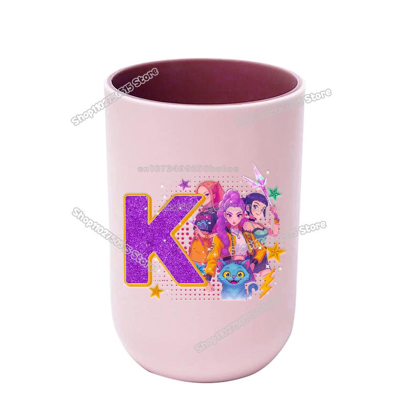 KPop Dämonenjäger Buchstabe A-Z Kinder Zahnbürstenbecher Rumi Mira Zoey Mädchen Mundspülbecher Trinkbecher Badezimmer Zahnbürstenhalter