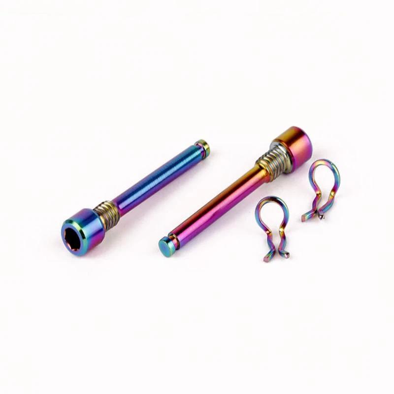 Bicycle Hydraulic Disc Brake Pad Fixing Bolts M4 Titanium Alloy Corrosion Resistant Inserts for Cycling Upgrade Accessories
