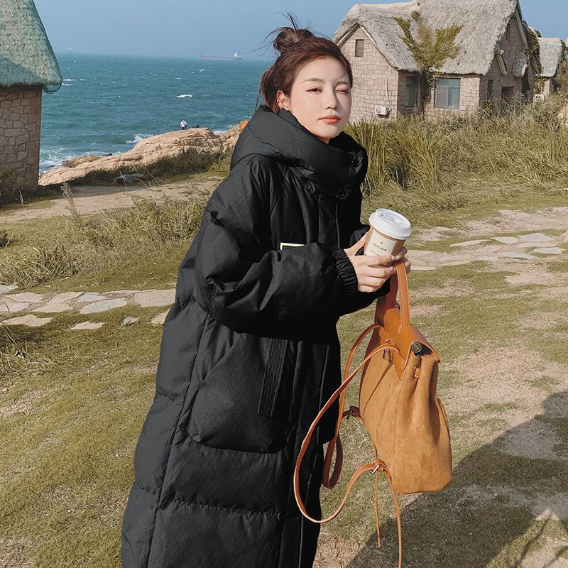Down Cotton Coat Women's Mid-length Winter New Style Cotton Coat Thickened Knee-length Bread Coat Cotton-padded Jacket