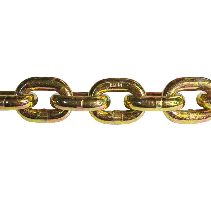 GB G80 Gold Plated Manganese Steel Lifting & Towing Chain Sling, Galvanized